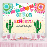 Lofaris Senor Or Senorita With Cactus Baby Shower Backdrop